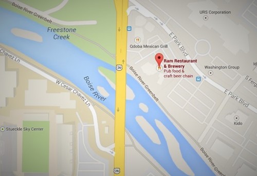 Map Location of the Boise Ram Restaurant